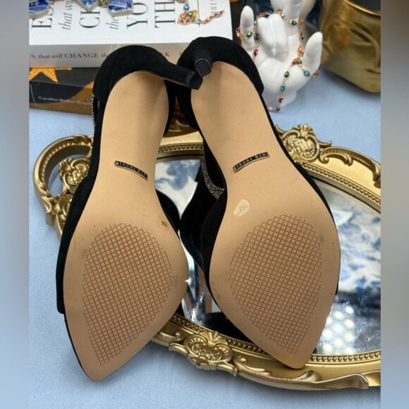 🆕 GIANNI BINI 🧿 NWOB August Embellished Snake Sandals, Black Suede - Sz US 7 M - Picture 12 of 13